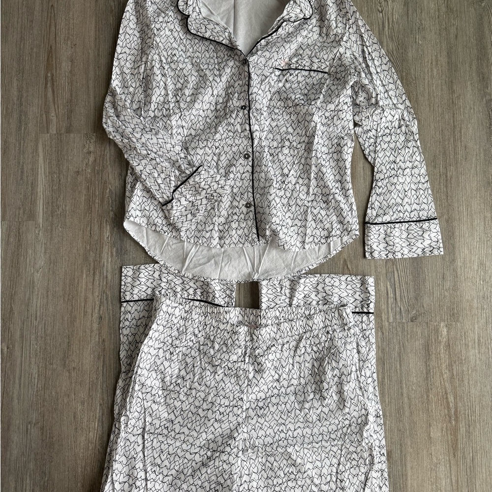 Victoria’s Secret Pajama Set Black And White Size Large